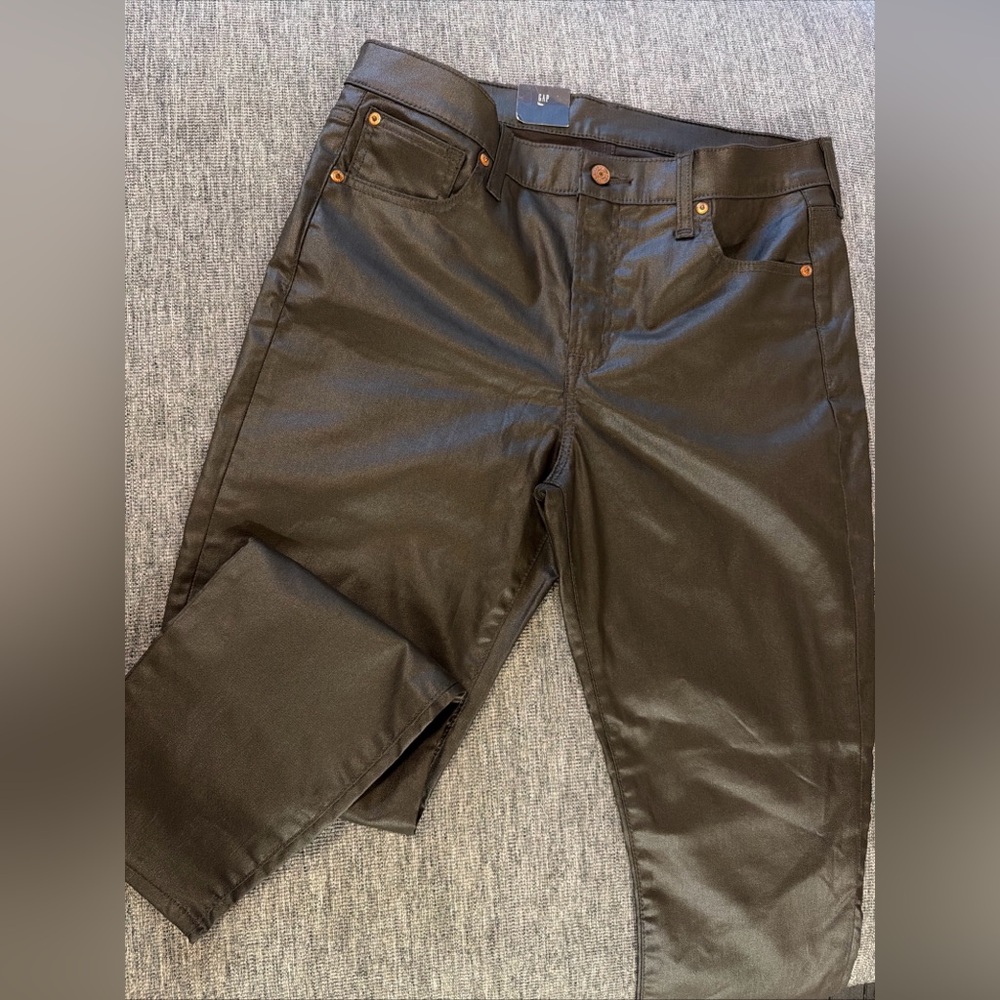 GAP True Skinny Mid Rise Coated 5 Pocket Pants Size 31 Dark Brown Stretch